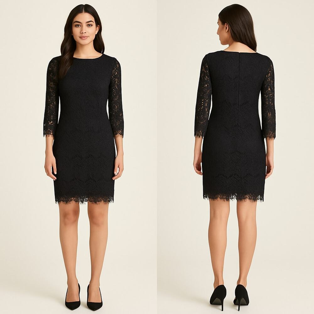 The Limited NWT Black Lace Sheath Dress XS 3/4 Sleeve Cocktail Party Size XSmall